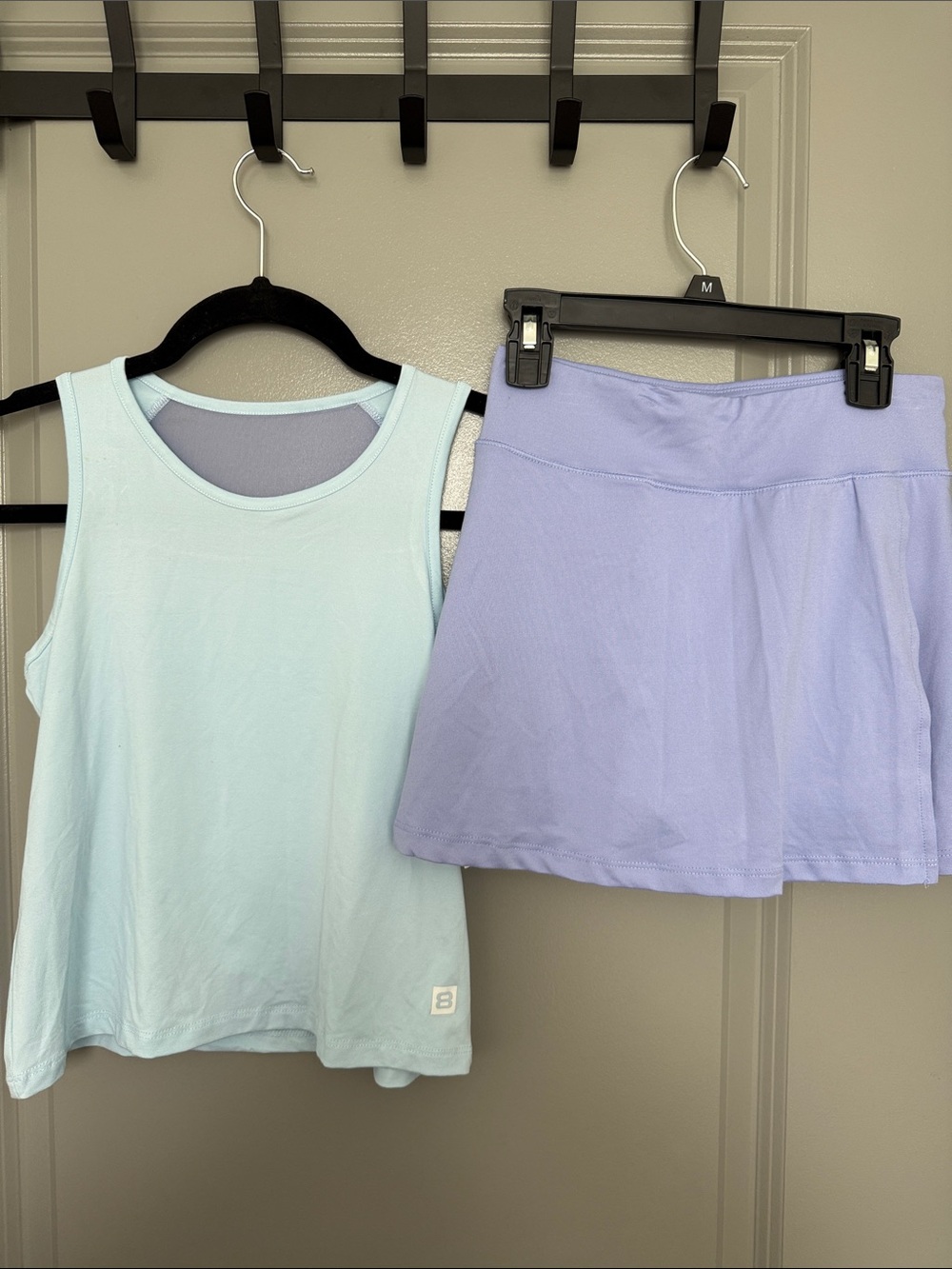 Girls Pastel Mint Tank Top & Lavender Skort Matching Set